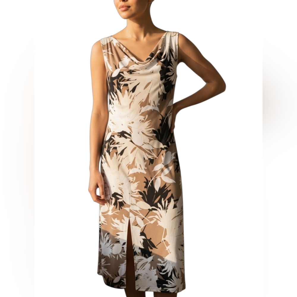 Skye's The Limit Floral Sleeveless Maxi Dress in Brown and White. Large. - Picture 4 of 13